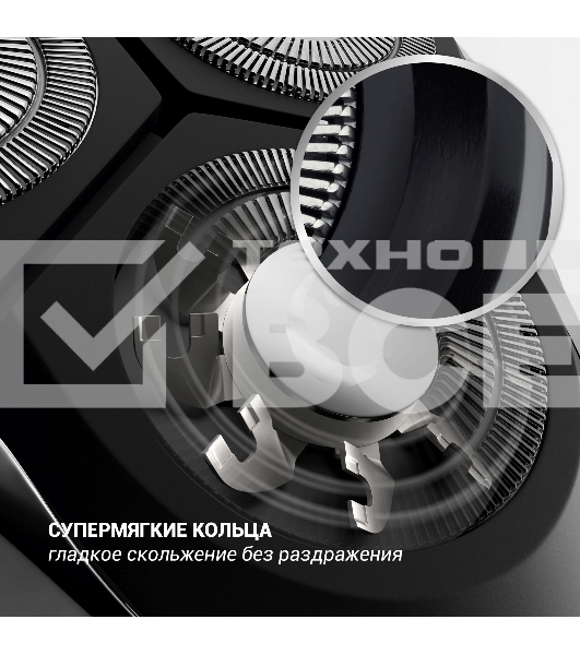Бритва Polaris PMR 0305R wet&dry PRO 5 blades элктрическая , черный/хром