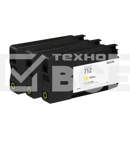 Картридж струйный HP 712 3ED79A желтый x3упак. (29мл) для HP DJ Т230/630
