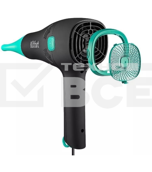 Фен Kitfort КТ-3222 2000Вт черный/бирюзовый