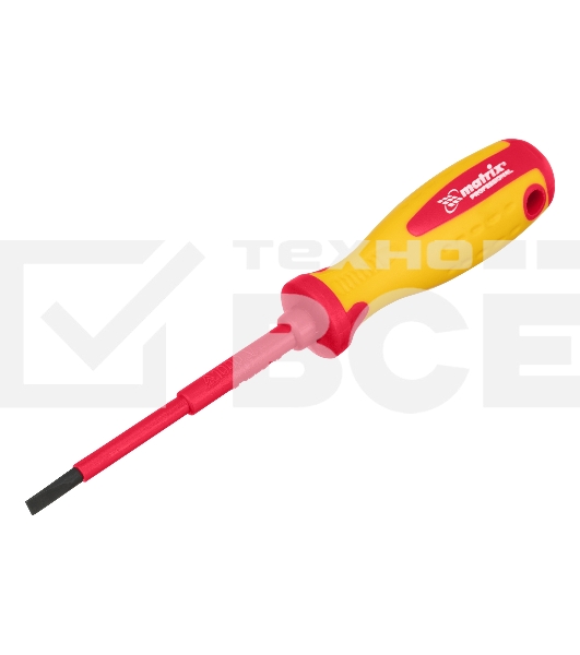 Отвертка Matrix Insulated, SL4,0 x 100 мм, CrMo, до 1000 В, двухкомп.рукоятка