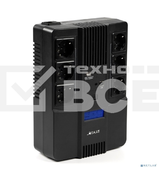 Источник бесперебойного питания Бастион SKAT-UPS 800-AID-IN-1x9 220В 480Вт дисплей 1АКБ 9А·ч внутр. меандр. (8935)