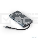 Док-станция ExeGate EX293985RUS DUB-31C/MAX (кабель-адаптер USB Type-C --> 3xUSB3.0 + Card Reader + PD 100W + HDMI 4K@30Hz + VGA + Audio + Lan RJ45 10/100/1000Mb, Plug&Play, серый), фото2