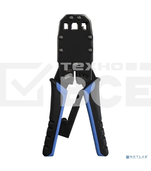 Инструмент ExeGate EX293155RUS EX-T2008R для обжима RJ-45, RJ-11/12 с храповым механизмом (прямой ход обжимки)