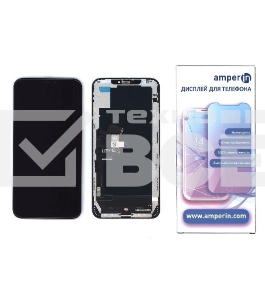 Дисплей Amperin для Apple iPhone XS Max в сборе с тачскрином (Soft Oled), черный