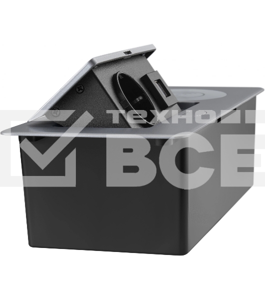 Розетка Cactus CS-SOCKET-USBA-WLESS для столешницы серебристый