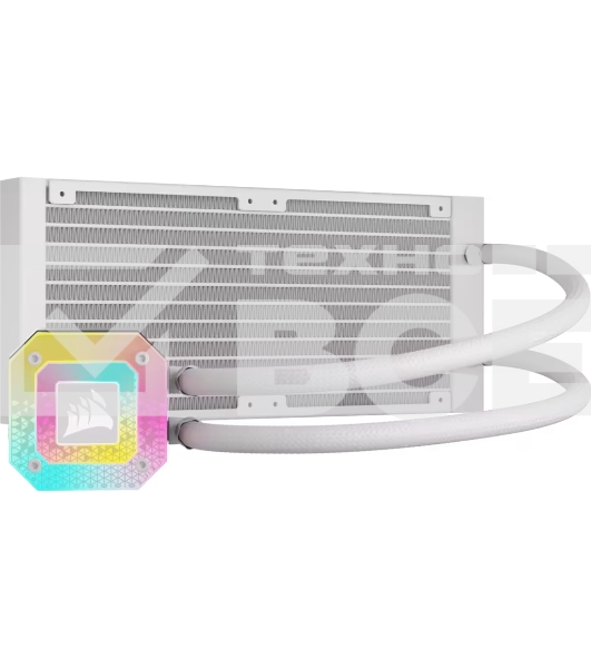 Система жидкостного охлаждения Corsair iCUE H100i ELITE CAPELLIX XT (240мм, белый, RGb/Fans: 2x120мм, 65.57CFM, 34.1dBA, 2400RPM/S: 1851, 1700, 1200, 115x, 2011, 2066, AM5, AM4)