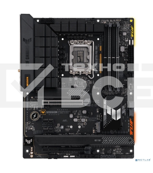 Материнская плата ASUS TUF GAMING H770-PRO WIFI, LGA 1700, Intel H770, 4xDDR5, 4xSATA, 4xM.2, 1xPCIe 5.0 x16, 1xPCIe 4.0 x4, 2xUSB-A 3.2 Gen 2, 4xUSB-A 3.2 Gen 1, 1xUSB-C 3.2 Gen 2x2, 1x2.5Gb LAN, 5x3.5 мм, 7.1, Standard-ATX