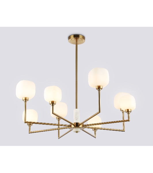 Люстра Ambrella light LH53017/8 BS/FR латунь/белый матовый G9*8 max 40W D830*680