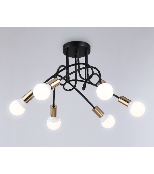 Светильник Ambrella light TR80419/6 BK/GD черный/золото E27/6 max 60W D690*370
