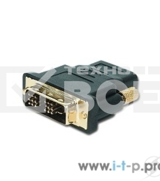 Переходник Cablexpert HDMI-DVI 19F/19M золотые разъемы, пакет, черный (A-HDMI-DVI-2)