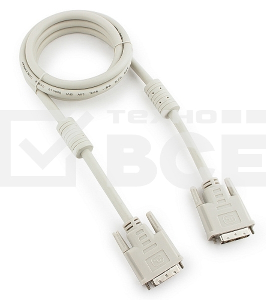 Кабель DVI-D dual link Gembird/Cablexpert CC-DVI2-6C, 25M/25M, 1.8м, экран, феррит.кольца, пакет