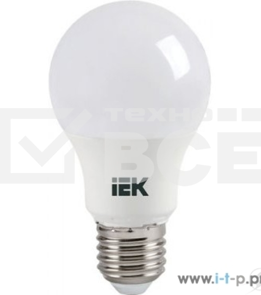 Лампа Iek LLE-A60-7-230-30-E27 светодиодная ECO A60 шар 7Вт 230В 3000К E27 IEK