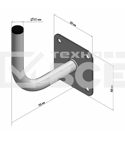 Кронштейн эфирный 14,5 см Г-образный 34-0580 Rexant
