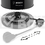Чайник электрический Bosch TWK3P423 1.7л. 2400Вт черный (корпус: нержавеющая сталь), фото15