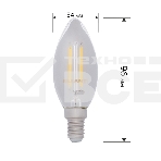Лампа светодиодная филаментная Rexant Свеча CN35 7.5 Вт 600 Лм 2700K E14 диммируемая, прозрачная колба, фото3