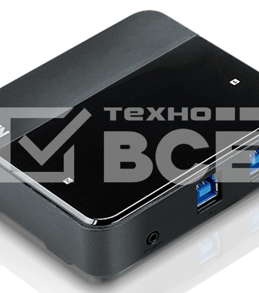 Переключатель, электрон., USB, 2 User > 2 устройства + клавиатура + мышь, 2 USB A-тип > 4 USB A-тип, Male > Female, со встроен. шнурами 2х1.2м., (USB 2.0) 2 PORT USB3.0 Peripheral Sharing Device.