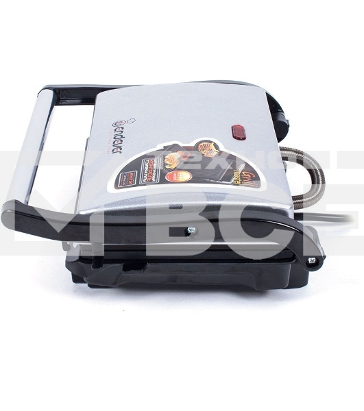 Электрогриль Endever Grillmaster 115, 1500 Вт, авто терморегулятор, антипригарное покрытие, индикатор нагрева, серебристый/черный