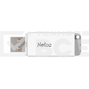 Флеш диск Netac U185 128Gb <NT03U185N-128G-20WH>, USB2.0, с колпачком, пластиковая белая