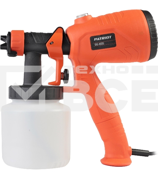 Краскопульт электрический PATRIOT SG 400, 400Вт, 500 мл/мин., Сопло: 2,5 мм.