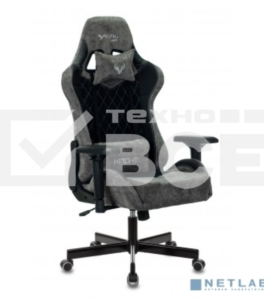 Кресло игровое Бюрократ VIKING 7 KNIGHT B FABRIC черный текстиль/эко.кожа крестовина металл/пластик