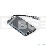 Док-станция ExeGate EX293985RUS DUB-31C/MAX (кабель-адаптер USB Type-C --> 3xUSB3.0 + Card Reader + PD 100W + HDMI 4K@30Hz + VGA + Audio + Lan RJ45 10/100/1000Mb, Plug&Play, серый), фото3