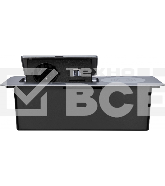 Розетка Cactus CS-SOCKET-USBA-WLESS для столешницы серебристый