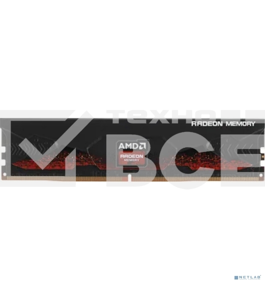 Оперативная память AMD Radeon R5, DDR5, 8GB (1x8GB), 4800MHz, CL40, DIMM, с радиатором, черный/красный