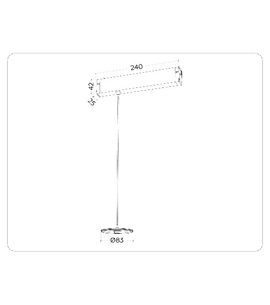 A2660 BK черный крепеж трековый подвесной для корпуса DIY D85mm 240*42*25 H1500