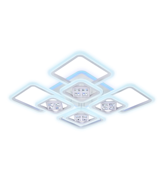 Светильник Ambrella light FA289/4+4 WH белый 176W 820*820*120 (ПДУ РАДИО 2.4G)