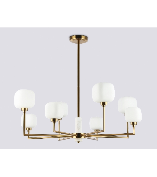 Люстра Ambrella light LH53017/8 BS/FR латунь/белый матовый G9*8 max 40W D830*680