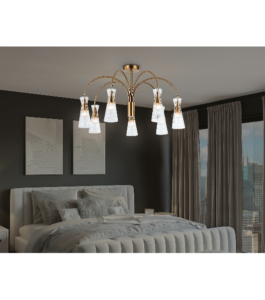 Люстра Ambrella light LH55703/7 BS/CL латунь/прозрачный E14*7 max 40W D745*460