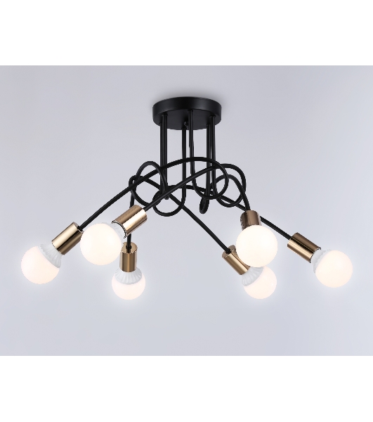 Светильник Ambrella light TR80419/6 BK/GD черный/золото E27/6 max 60W D690*370