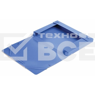 Папка-короб на резинке Бюрократ -BA25/05BLUE, пластик, 0.5мм, корешок 25мм, A4 синий