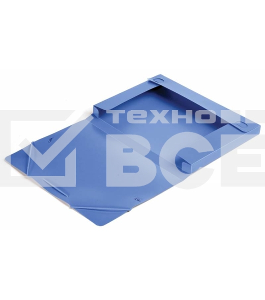 Папка-короб на резинке Бюрократ -BA25/05BLUE, пластик, 0.5мм, корешок 25мм, A4 синий