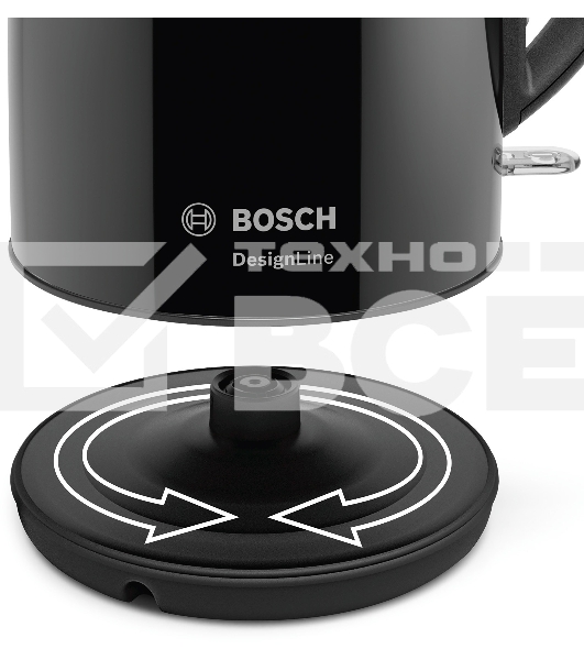Чайник электрический Bosch TWK3P423 1.7л. 2400Вт черный (корпус: нержавеющая сталь)