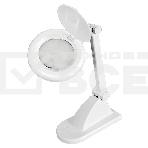 Лупа настольная 3D+12D Rexant с подсветкой, белая, фото 1