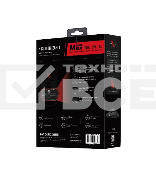 Мышь проводная A4Tech Bloody X5 Max черный, 10000 dpi, USB, кнопки - 9
