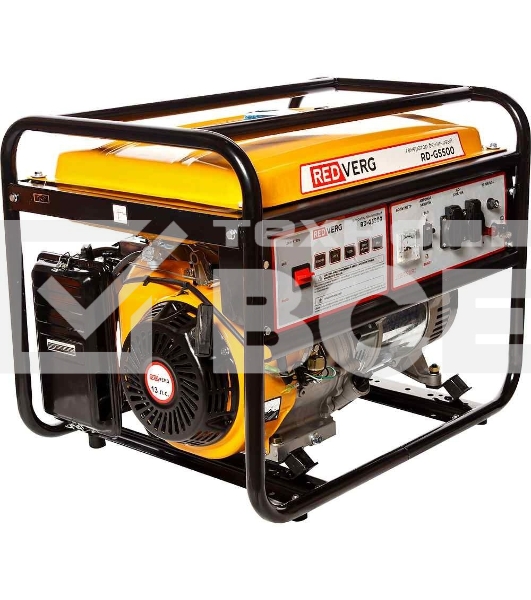 Генератор бензиновый RedVerg RD-G5500. 13,0л.с; 389куб.см; GM188F; запуск- ручной; бак- 25л,5,0кВт, макс.- 5,5кВт; 220В;