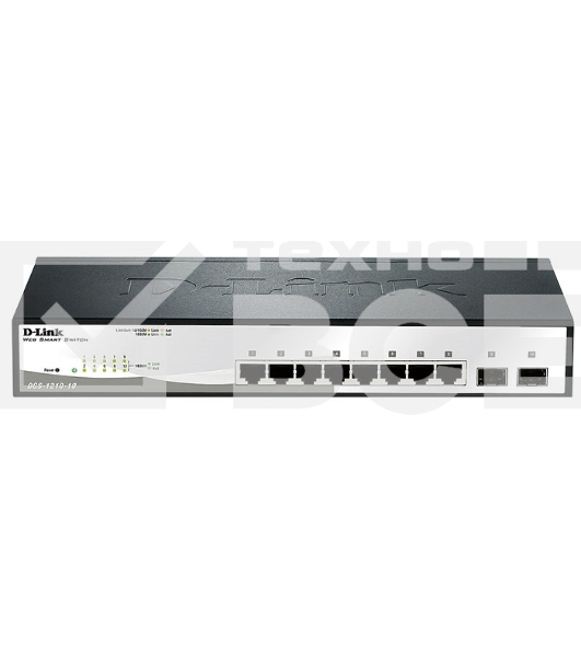 Коммутатор D-Link DGS-1210-10/F1A настраиваемый настольный 8x10/100/1000BASE-T