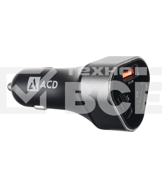 Автомобильная зарядное устройство ACD ACD-C233-X3B черный 23Вт, 3xUSB 1QC+2Smart, 3.6~12В, 3А RTL {120}