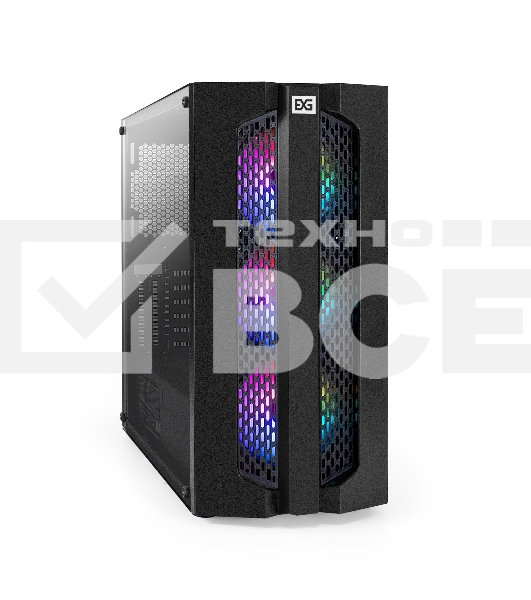 Компьютерный корпус Miditower ExeGate EVO-9205-NPX500 (ATX, БП 500NPX с вент. 12 см, с окном, 1*USB+1*USB3.0, аудио, 3 вент. 12см с RGB подсветкой)