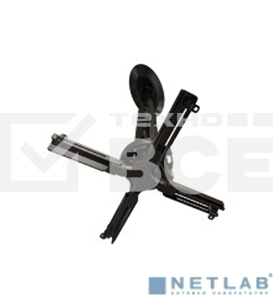 Крепеж Wize Pro PR18A черный потолочный комплект Wize PR18A состоящий из крепления+штанги 30-46 см +площадки к потолку для проектора, наклон +/- 25°, поворот +/- 6°, вращение 360°, до 23 кг