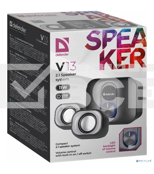 Акустическая система Defender  V13 Цвет черный 0.59 кг