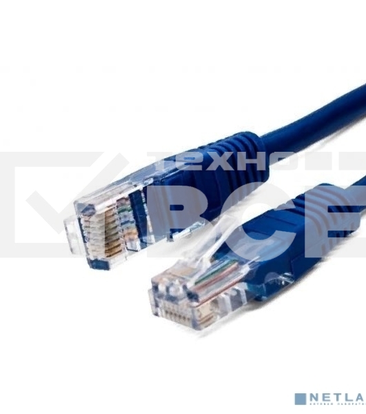Кабель патч-корд, Filum FL-U5-C-2M-BL U/UTP 5e cat. 2м, 26AWG(7x0.16 мм), чистая медь, PVC, синий