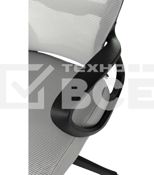 Кресло руководителя Бюрократ Wise серый, сетка/ткань, с подголов. крестов. пластик