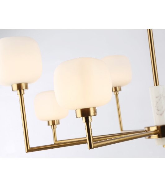 Люстра Ambrella light LH53017/8 BS/FR латунь/белый матовый G9*8 max 40W D830*680