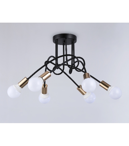 Светильник Ambrella light TR80419/6 BK/GD черный/золото E27/6 max 60W D690*370