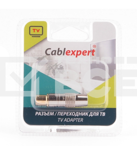 Разъем Cablexpert TVPL-05, TV (папа) позолоченный, латунь OD8.5, блистер