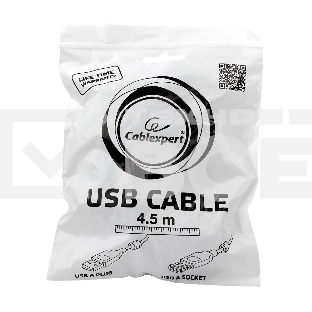 Кабель Gembird/Cablexpert CCF2-USB2-AMAF-15 USB 2.0  , AM/AF, 4.5м, экран, 2феррит.кольца, черный, пакет