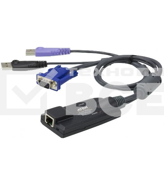 Модуль удлинителя, SVGA+KBD+MOUSE USB 2.0+AUDIO,50 метр., для подкл. комплекта перключат. KN2124v/KN2140v/KN4124v/KN4140v, макс.разреш. 1600х1200, RJ45+HD-DB15+USB A-тип+2xMINI JACK, Female+4xMale, без Б.П.,(Virtual Media DDC2B) USB Virtual Media KVM Adap